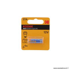 Pile alcaline 12v lr27a marque Kodak alkaline
