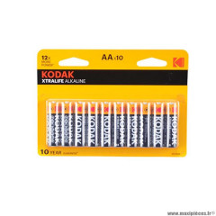 Pile alcaline 1.5v lr06 aa marque Kodak xtralife alkaline (x10)