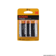 Pile alcaline 1.5v lr20 marque Kodak xtralife alkaline diamètre (x2)