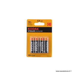 Pile alcaline 1.5v lr06 aa marque Kodak xtralife alkaline (x4)