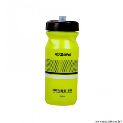 Bidon vélo marque Zéfal sense m65 couleur jaune fluo/noir/blanc 650ml