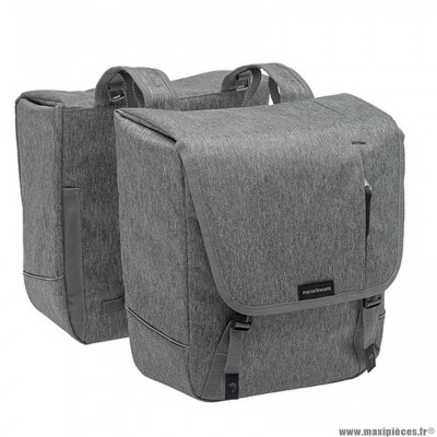 Sacoche vélo porte bagage à pont marque Newlooxs nova double couleur gris - 32 litres - 350x350x150mm