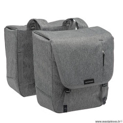 Sacoche vélo porte bagage à pont marque Newlooxs nova double couleur gris - 32 litres - 350x350x150mm