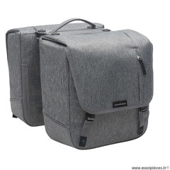 Sacoche vélo porte bagage à pont marque Newlooxs nova double couleur gris racktime - 32 litres -
