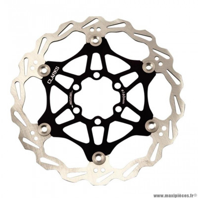 Disque frein VTT 6 trous diamètre 203mm marque Clarks flottant couleur noir
