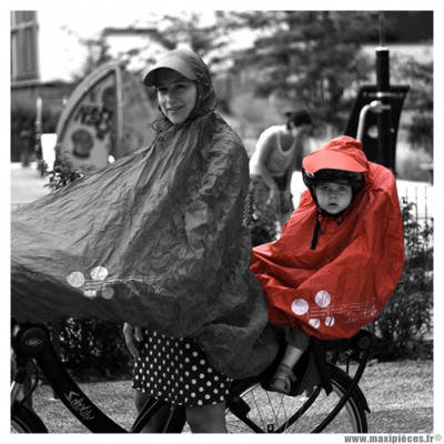 Poncho protection pluie spad fulap junior couleur rouge taille unique