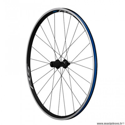 Roue vélo route 700 arrière blocage k7 jante couleur noir marque Shimano rs100 moyeu marque Shimano 10/11v