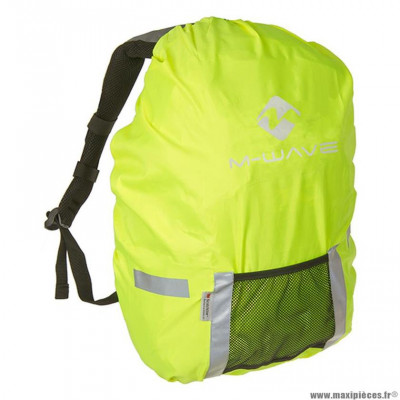 Housse de protection sac à dos marque M-Wave fluo avec poche rangement