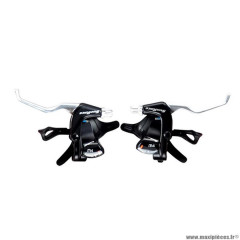 Levier/manettes VTT 7vx3. marque Sunrace mt400 v brake couleur alu noir 2 doigts compt. shimano