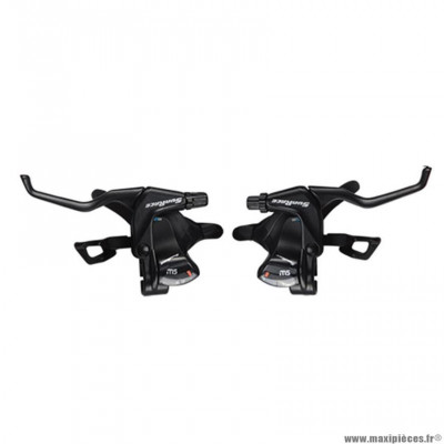 Levier/manettes VTT 8vx3. marque Sunrace mt5 v brake couleur alu noir 2 doigts compt. shimano