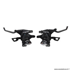 Levier/manettes VTT 8vx3. marque Sunrace mt5 v brake couleur alu noir 2 doigts compt. shimano