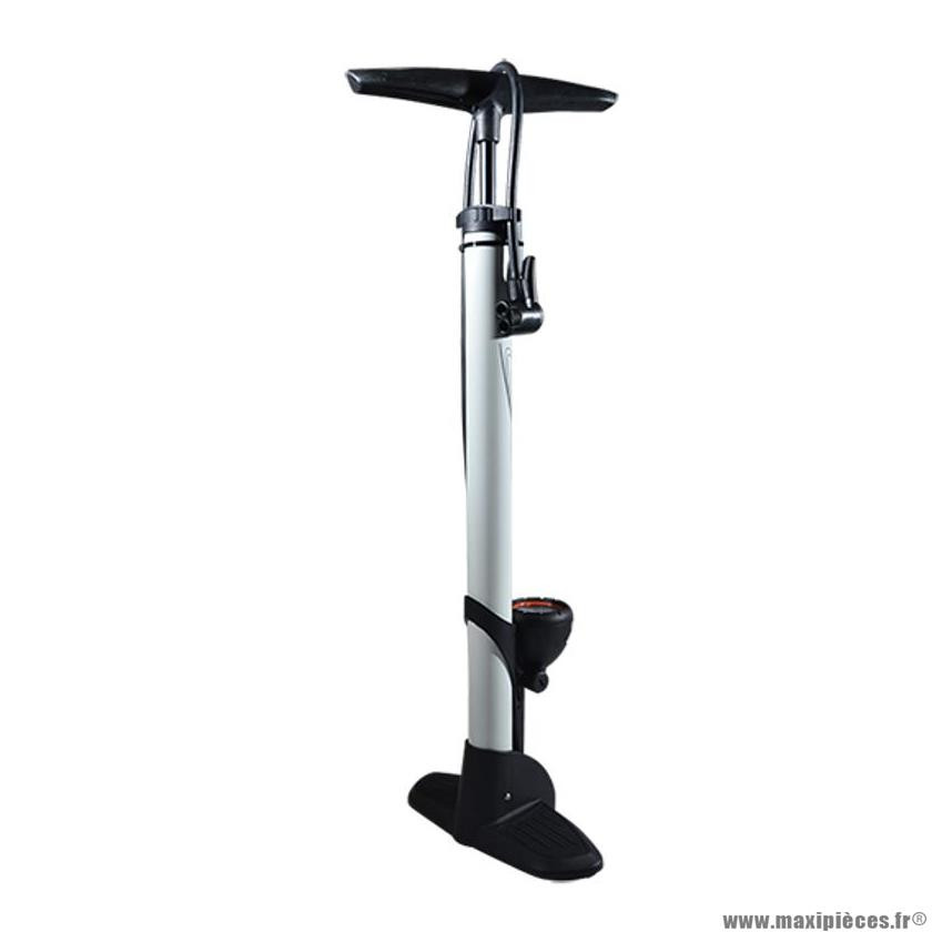 Pompe vélo à pied marque Atoo couleur acier noir tête plastique valve  schrader/presta (sans manomètre) - Maxi pièces vélo