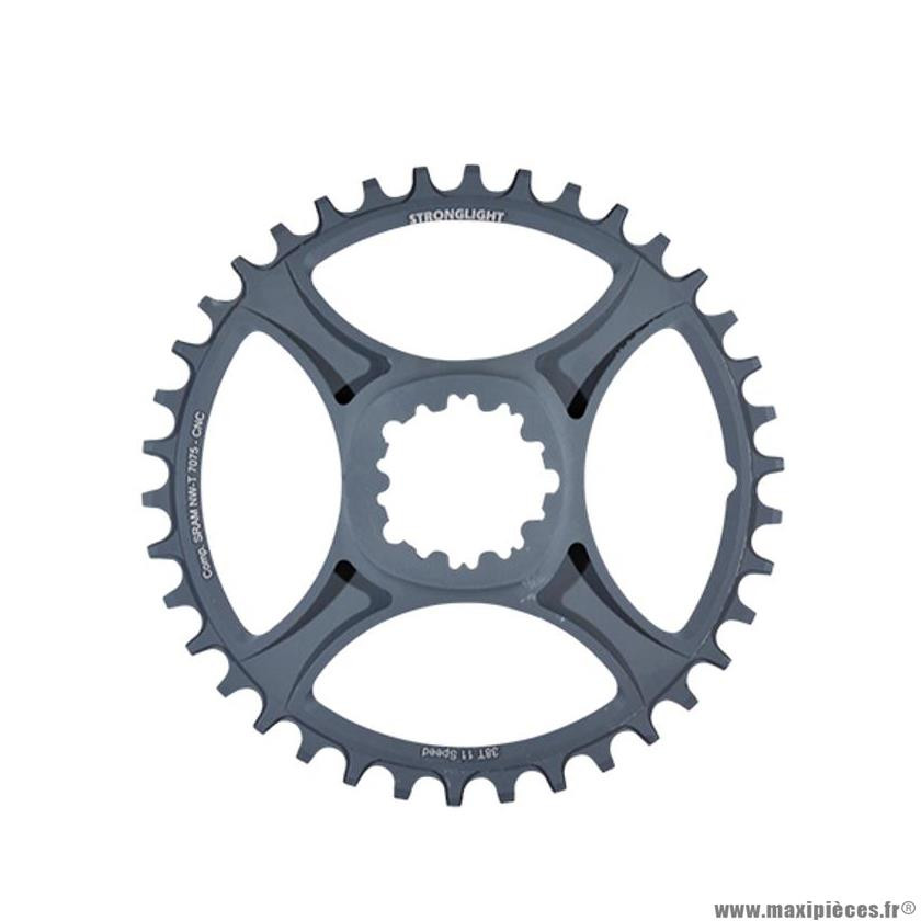 Plateau VTT mono direct mount 6mm ext rieur 38 dents couleur noir marque Stronglight pour 11v