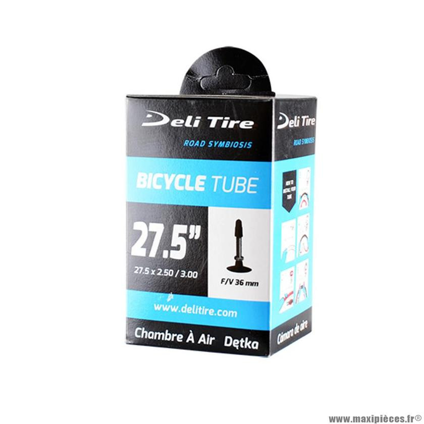 Chambre à air VTT Deli 27.5x2.10-2.40 valve Presta (40 mm) avec liquide  anti-crevaison - Roue et pneu vélo sur La Bécanerie