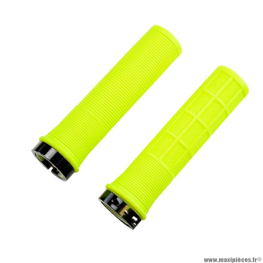 pr Motodak Poignee Velo atoo Lock on Simple kraton Vert Fluo 130mm