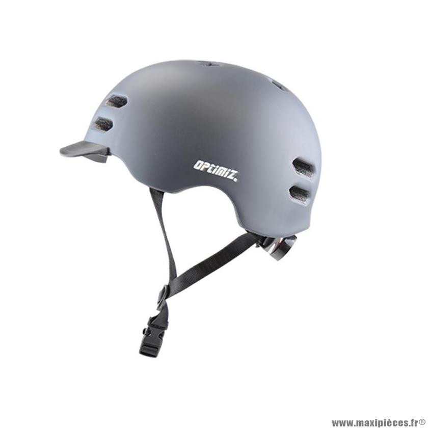 Casque Velo Urbain Marque Optimiz O 360 Taille 58 61 Couleur Gris Mat In Mold Avec Reglage Occipital Led Integre Maxi Pieces Velo