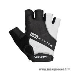 Gants vélo adulte été court marque Newton gel couleur noir-blanc taille m