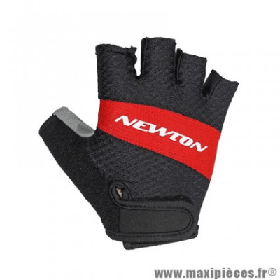 Gants vélo adulte été court marque Newton tech couleur rouge-noir taille M