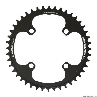 Plateau VTT vae/e-bike mono 44 dents diamètre 104 couleur noir ta e-one 4 branches alu 7075 marque Miche