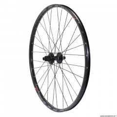 Roue VTT 29p klixx boost all mountain disc arrière noir moyeu centerlock shimano mt510 12 vitesses microspline (pour tubeless et tubetype) axe traversant 12-148 - jante largeur extérieur 29mm intérieur 23mm Vélox