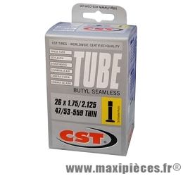 Chambre à air de 26 pouces x 1,75/2,125 superlight standard 127 grammes marque CST - Pièce vélo