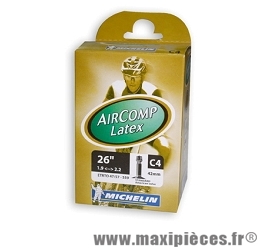 Chambre à air de 26 pouces x 1,70/2,20 c4 latex standard marque Michelin - Pièce vélo
