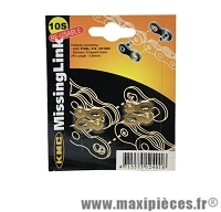 Attache rapide 10 vitesses or (x2) marque KMC - Matériel pour Vélo