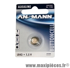 Pile lr43/v386 varta (blister de 2) - Accessoire Vélo Pas Cher