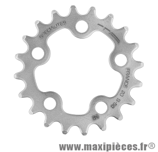 Plateau 20 dents compact diamètre 58mm argent 5 branches (intérieur) marque Spécialités TA - Pièce vélo