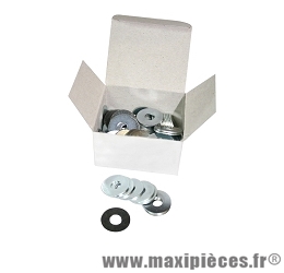 Rondelle plate diamètre 6x18mm épaisseur 1,2mm (boite de 100) - Accessoire Vélo Pas Cher