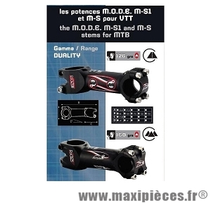 Potence ms1 duality 126 grammes 84deg longueur 130 diamètre 31,8mm marque Mode - Pièce vélo