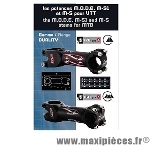 Potence ms1 duality 126 grammes 84° longueur 130 diamètre 31,8mm marque Mode - Pièce vélo