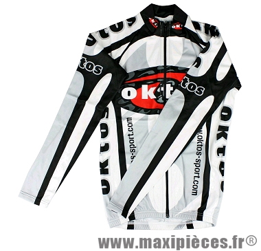 Maillot manches longues blanc s marque Oktos- Equipement cycle