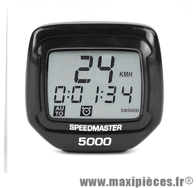 Compteur speedmaster 5000 5 fonctions avec fil marque Sigma - Accessoire vélo