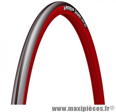 Pneu de vélo Michelin Dynamic Sport 700x23C (ETRTO 23-622) noir et flanc rouge tringle rigide