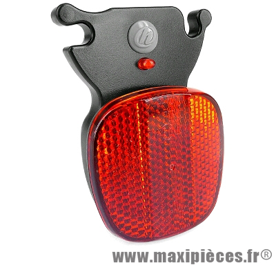 Réflecteur arrière + 1 led (on-off-flash) fixation sur rail de selle marque Herrmans - Matériel pour Vélo