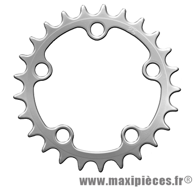 Plateau 25 dents zelito diamètre 74mm argent 5 branches (intérieur) marque Spécialités TA - Pièce vélo