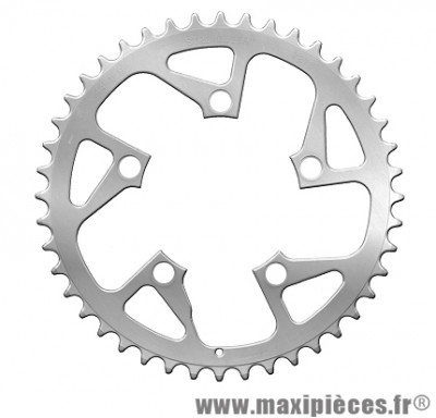 Plateau 44 dents compact diamètre 94mm argent 5 branches (extérieur) marque Spécialités TA - Pièce vélo