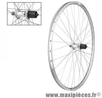 Roue arrière 28 pouces VTC alu double paroi exe cassette 8/9 vitesses blocage marque Rovva