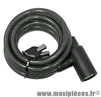 Antivol vélo spirale a clé ronde 1,50m diamètre 12mm marque WTP - Accessoire vélo