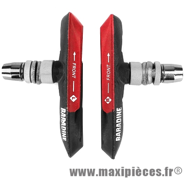 Porte patins VTT v-brake 72mm noir/rouge (la paire) marque Baradine - Accessoire vélo