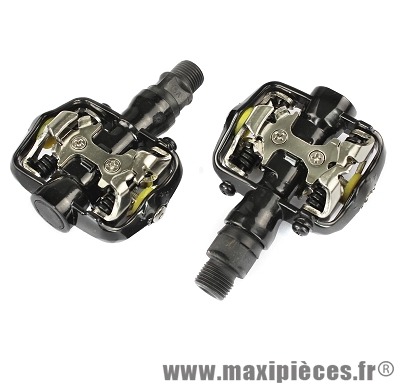Pédales VTT automatique noir compatible shimano spd 370 grammes marque Leader - Pièce vélo