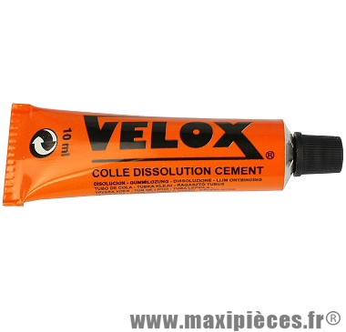 Tube de colle dissolution pour rustines 10 grammes marque Vélox - Accessoire vélo