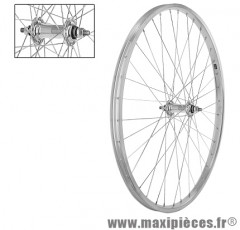 Roue avant VTC 28 pouces (622x19C) jante aluminium moyeu aluminium axe plein 36 rayons