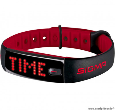 Bracelet activo connecte noir et rouge marque Sigma- Equipement cycle