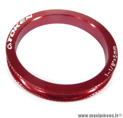 Entretoise ahead-set 5mm 3,2 grammes rouge x 10 marque Token - Matériel pour Vélo