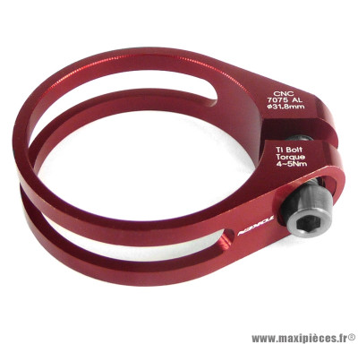 Collier de selle ultra light diamètre 31,8mm 8,4 grammes rouge marque Token - Pièce vélo