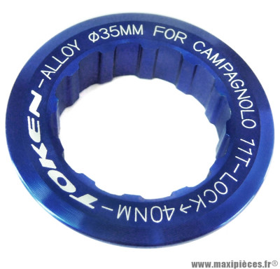 Ecrou de cassette campagnolo 11 dents bleu marque Token - Pièce vélo