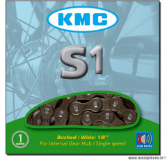 Chaîne de vélo à 1 vitesse modèle s1 pouce 1/2 x 1/8ème marque KMC - Matériel pour Vélo