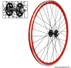 Roue avant 700c fixie rouge alu 30mm marque Vélox